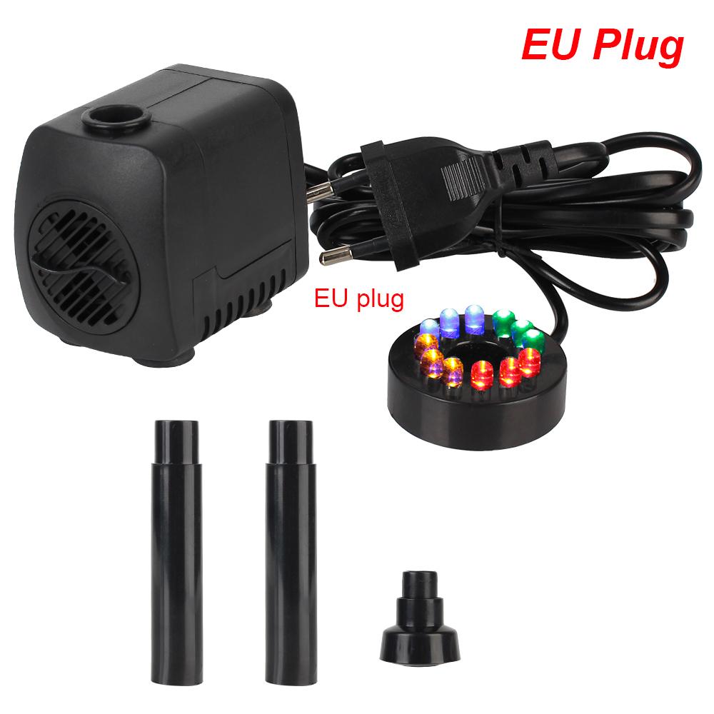 

With LED RGB Lights Decorative Water Submersible Pump Garden Aquarium Fountain Pumps Ultra-quiet Waterproof Adjustable 15W