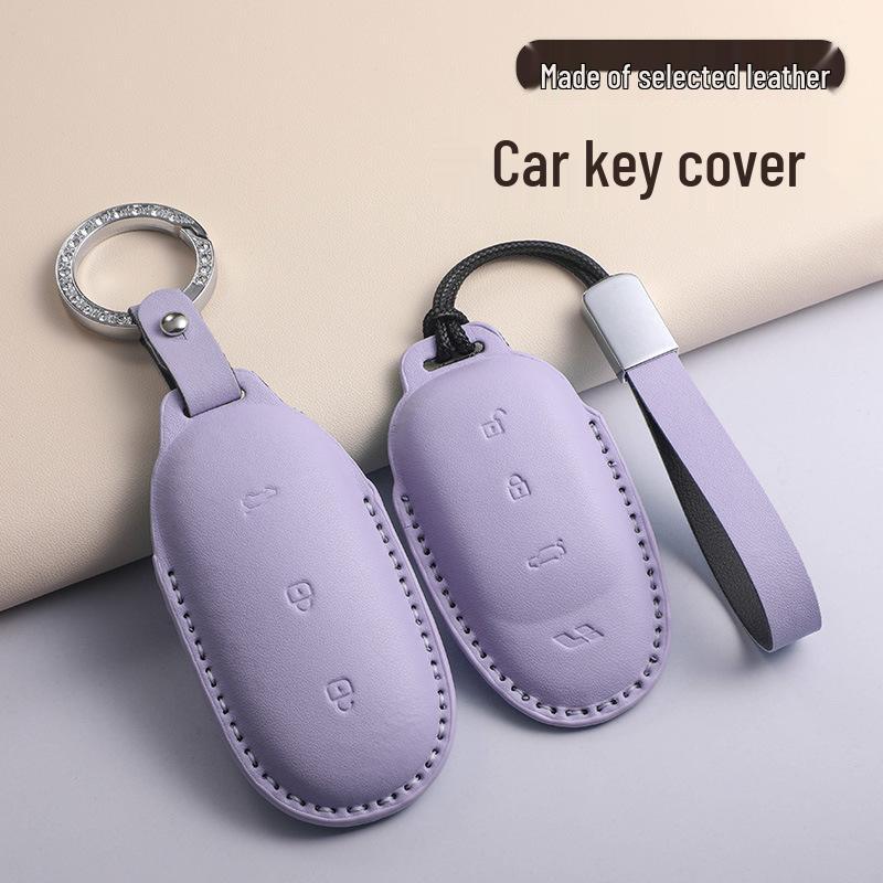 Dreifarbige PU-Leder-Autoschlüsselhülle für Ideal L6-L9