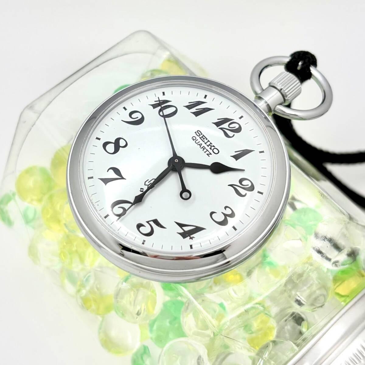 Used [Rare/New Battery] SEIKO Pocket Watch Silver Railway Hankyu Railway JNR 7550-0010 8D4314