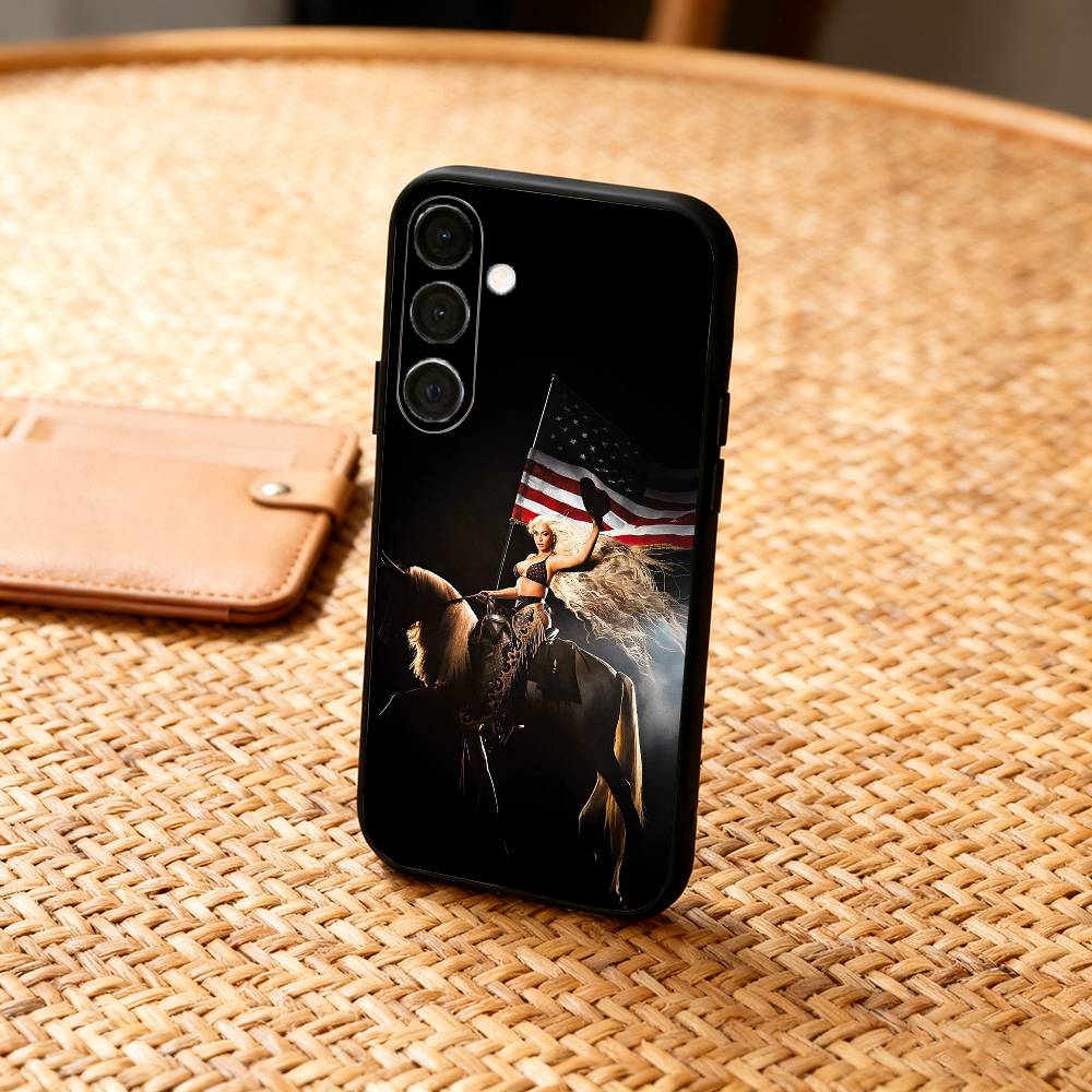 

Singer B-Beyonce Cowboy Carter Phone Case For Samsung A73,72,71,53,52,51,22,91,80, Soft Black Cover Samsung a21