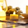 LED Flameless Candles Solar Tea Light Flicker Warm Light Yellow Light Waterproof Fake Candle For Outdoor Garden Yard  N P6J9