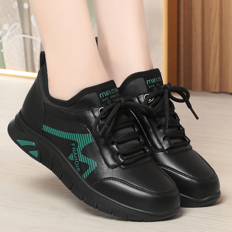 

Повседневная спортивная обувь для женщин Универсальные новые весенние и осенние легкие кроссовки на плоской подошве для женщин Белые туфли Нескользящая обувь 40 чёрный