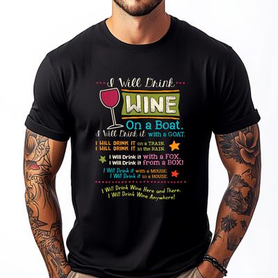 I Will Drink Wine Everywhere Funny Wine Lover Fall Clothes Aesthetic Youth Fashionable and Trendy Graphic T Shirts