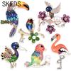 SKEDS Pearl Enamel Leaves Plant Brooches Jewelry For Women Trendy Elegant Wedding Party Accessories Badges Vintage Brooch Pin