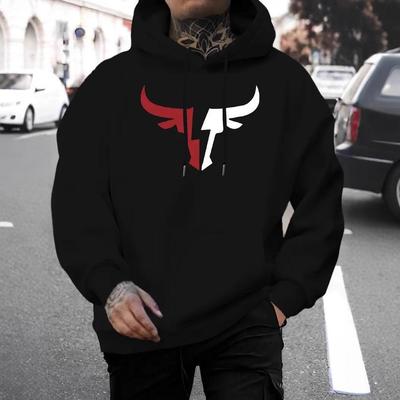 Cross-Border Men's Printed Hoodie: 2025 Autumn/Winter Hip Hop High Street Fashion