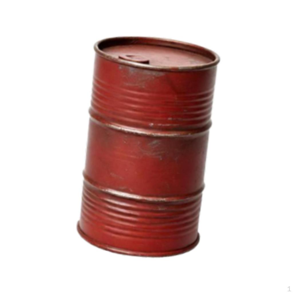 Oil Barrel Model Decoration Accessories 1/64 Compact Collectible Miniature Sculpture Weathered for