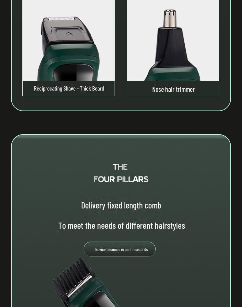 Rechargeable Waterproof Electric Hair Clipper Set