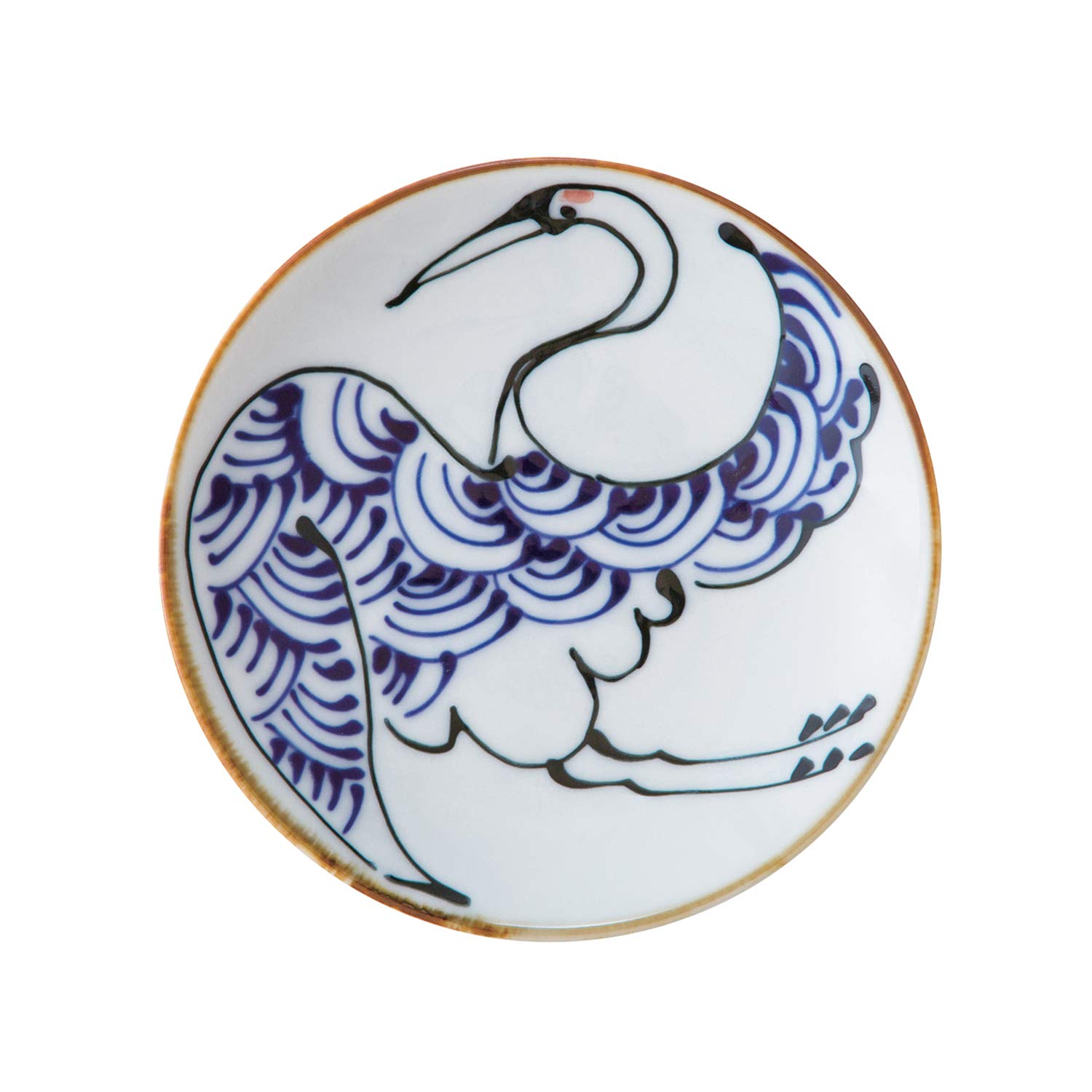 

Nishikai Pottery White 10.5cm Hasami Ware Kotohogi Small Plate with Crane Pattern 18193