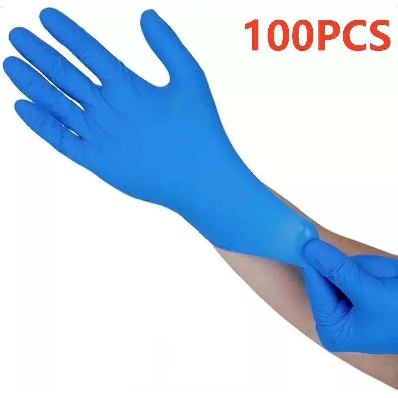 20/50/100PCS Blue Nitrile Disposable Gloves Household Cleaning Gloves Non-Sterile Working Kitchen Gloves Powder & Latex Free
