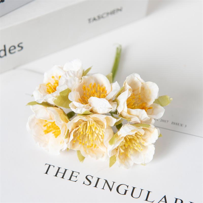 Peony Silk Flowers Simulation Small Tea Flowers Fake Flowers DIY Flower Ball Handmade Wreath Decoration Small Bouquets Shooting Props Fake Flowers