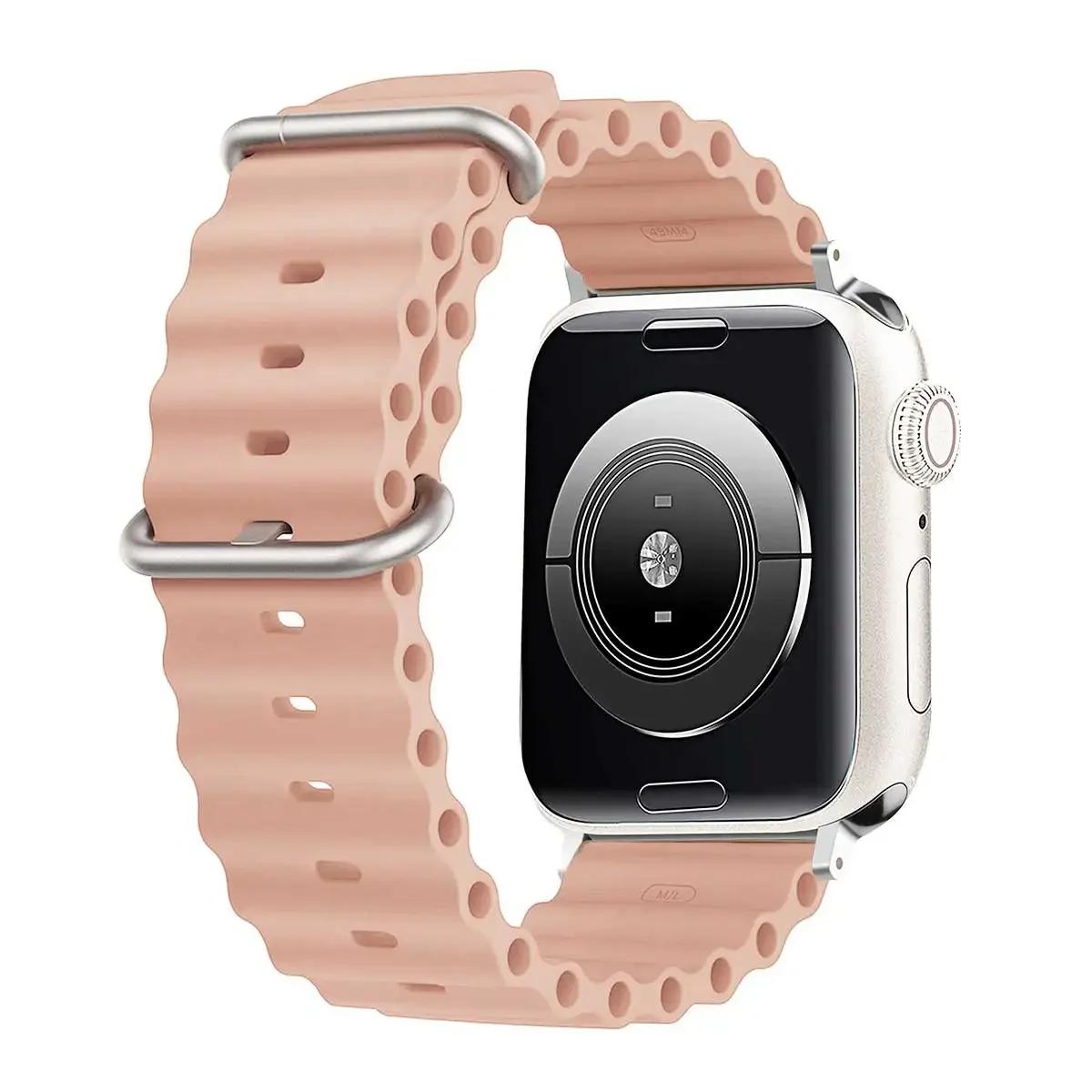 

Silicone Ocean strap for Apple watch band Series Ultra 9 8 7 6 5 4 10 SE iwatch bracelet 42mm 44mm 45mm 49mm 40mm 41mm 46mm band Series10 46mm