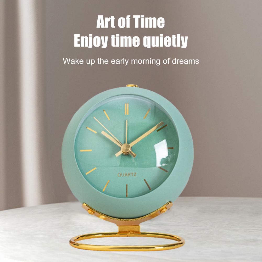 Analog Alarm Clock Pointer Design Mute Metal Luminous Desktop Clock Electronic Quartz Clock Living Room Desk Decor for Kids Room