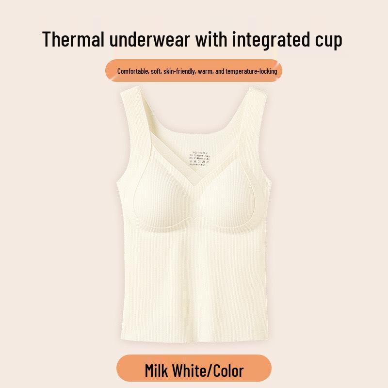 Women's Seamless V-Neck Vest - Warm, Slimming Base Layer with Built-in Support