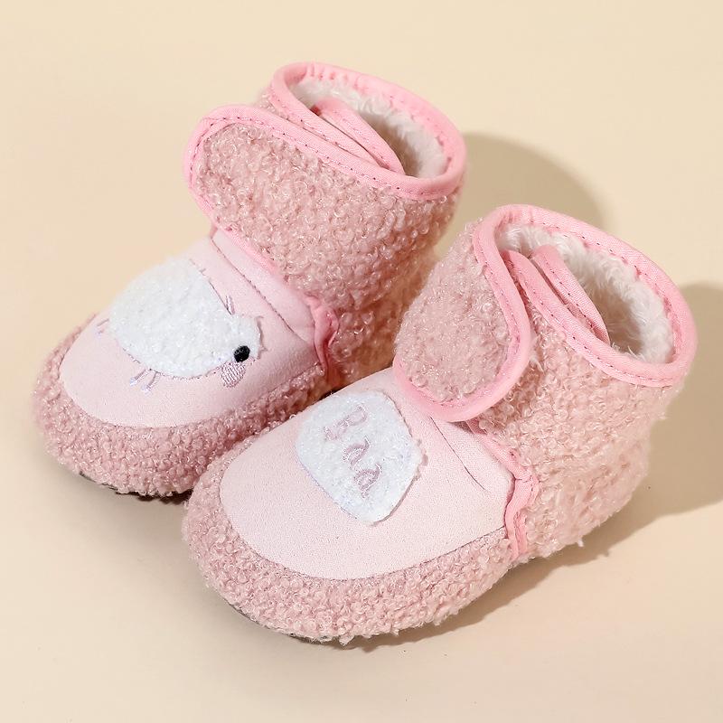Chaussures d'hiver pour bébé premiers pas: 0-1 an, Chaud doublé polaire, Anti-chute, Bottes de neige mignonnes