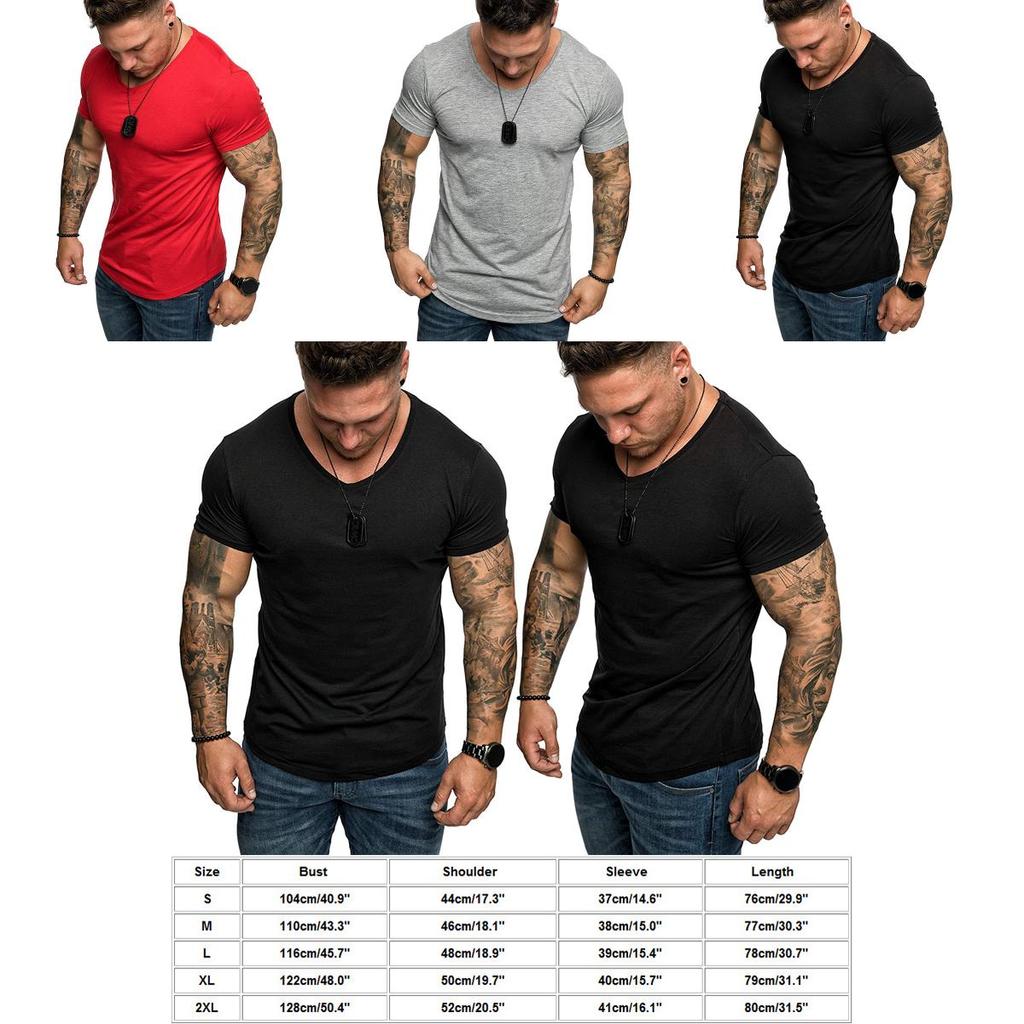 Fashion Men's Casual Fit Short Sleeve Slim Muscle Bodybuilding T-shirt Tee Tops For Ultimate Comfort