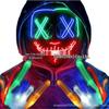 LED Schwarze V-förmige Halloween-Maske mit leuchtenden Handschuhen