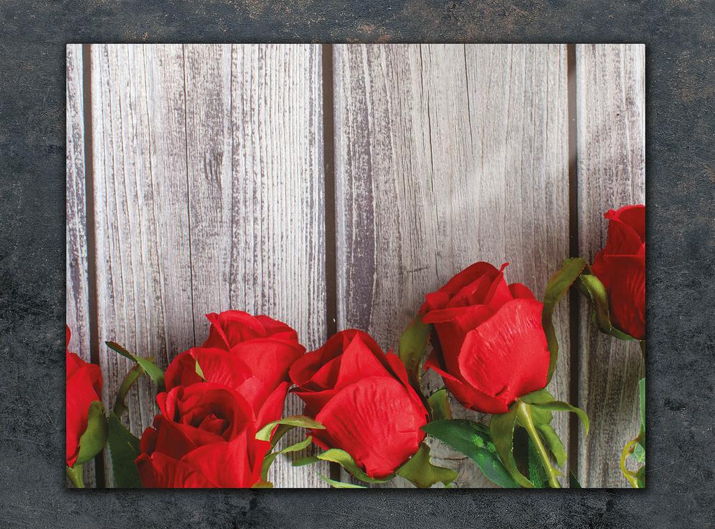 GLAS-SCHNEIDEBRETT 30x22 ROSEN