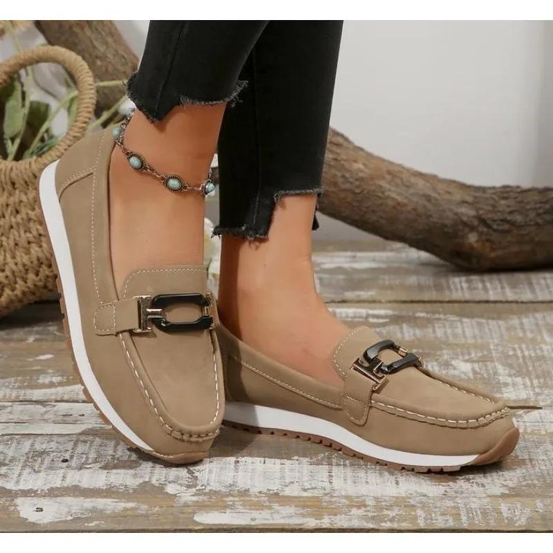 Nye Dame Ballerinaer Komfortable Hverdagssko Stilige Lette Slitesterke Pustende Loafers Slip-On Luksus Trend Klassiske Vår Dame Sneakers