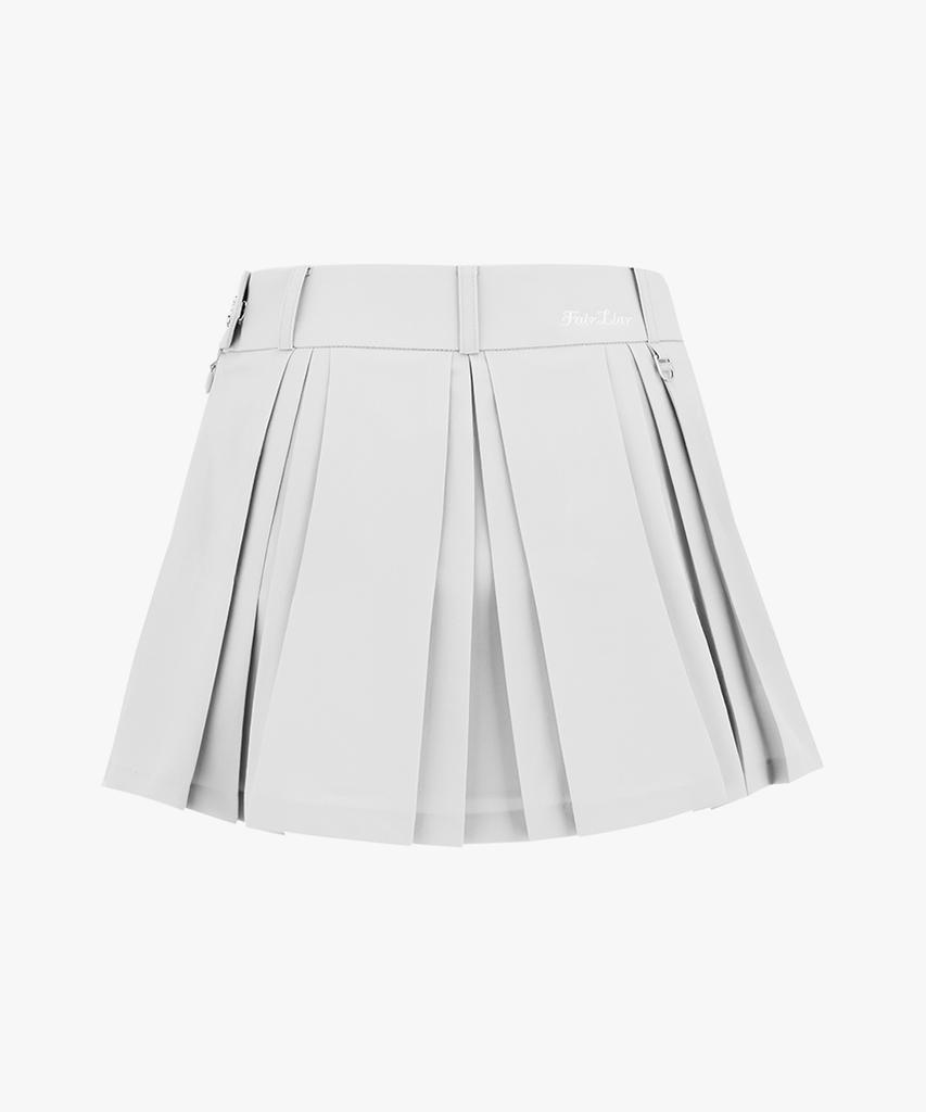 FAIRLIAR GOLF Logo Embellished Pleated Skirt (Gray)