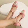 Fashion Women High Heels Mary Jane Shoes Pumps Bow Shoes Thick High Heel Casual Ladies Pumps Pink Chaussures Femme Lolita Shoes 35-43
