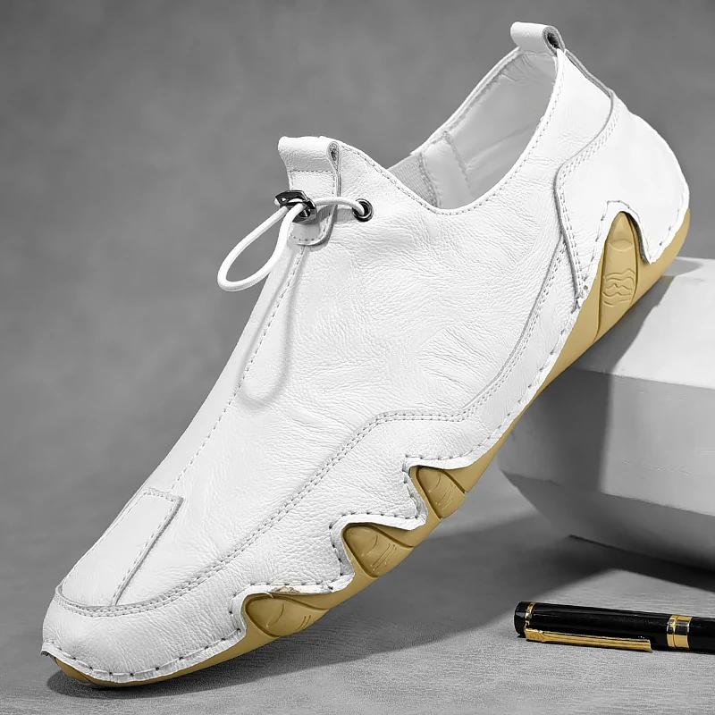 Size 38-47 Men Sneakers Leisure Comfortable Walking Genuine Leather Shoes Sports Outdoor Footwear Loafers Male Trainers 2025