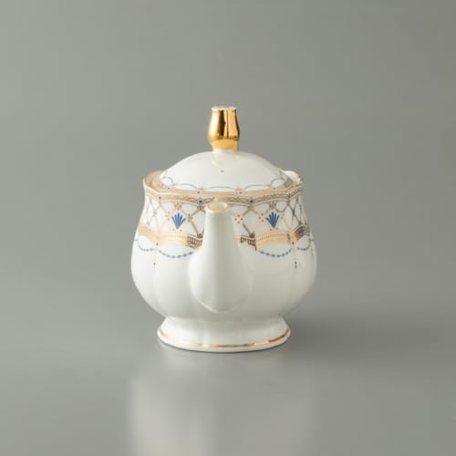 NARUMI Prima Donna Teapot, 790cc, Gold, Stylish, Made in Japan, Gorgeous, Elegant Porcelain, Gift Boxed, 52476-4206