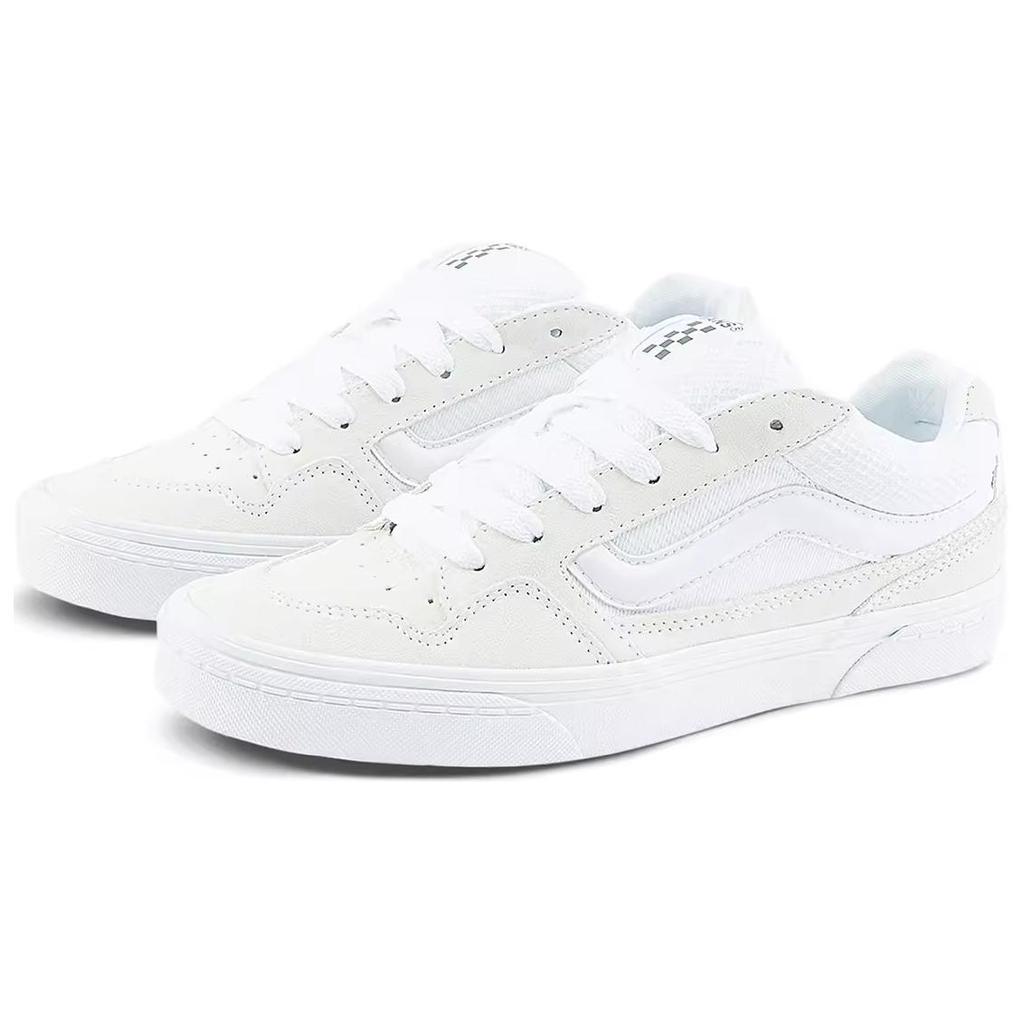 Vans Caldrone Mesh Suede Fashion Comfortable Shock Absorption Impact Resistance Wear Resistant Low Top Skate Shoes Women Sneaker White VN0007P9WHT