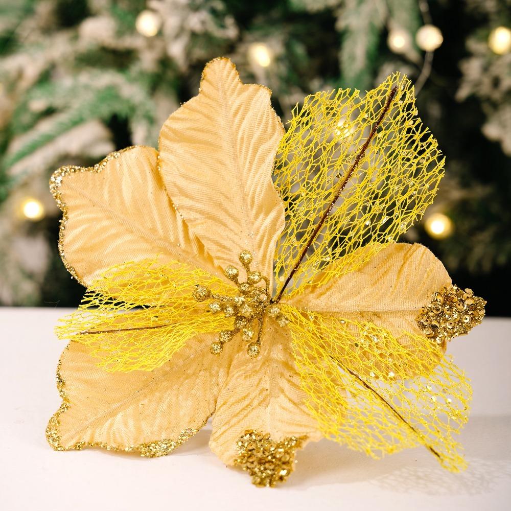 

Realistic Simulated Christmas Flowers Maple Leaf Shaped Eternal Flower Christmas Decorations жёлтый