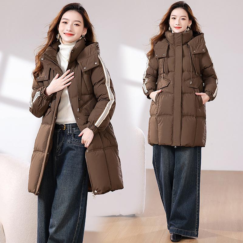 Down and padded jacket women's mid-length model 2025 new winter thickened padded jacket loose cotton jacket