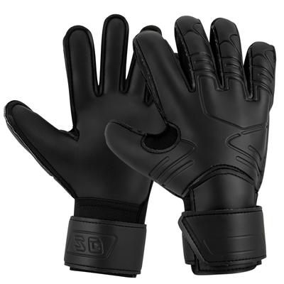1 Par Pretas Tamanho 7-10 Luvas de Goleiro Com Protetor de Dedos Ventilação Futebol Goleiro Futebol Látex