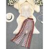 Seaside Tassel High Waist Slim Looking Chiffon Fashion Suit