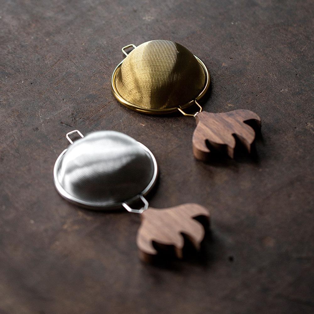 Tea Accessories Stainless Steel Tea Strainer Fine Mesh Wooden Handle Tea Filter Easy To Clean Tea Sifters Home Use