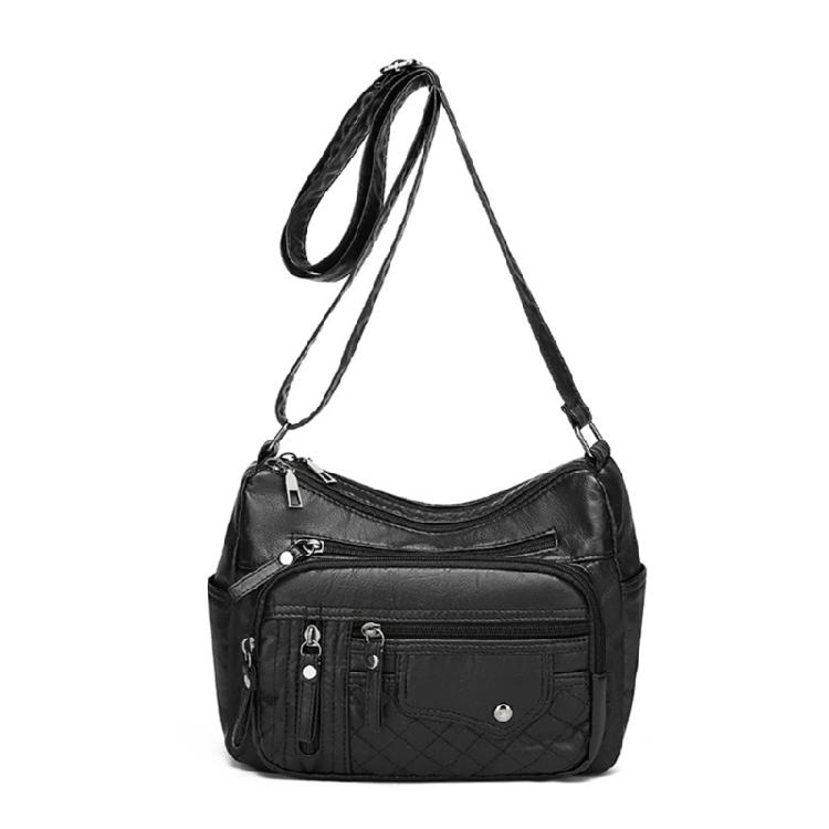 Leather Bag for Women Large Capacity Trendy Shoulder Bag Solid Color Bag