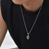 Accessories Men'S Stainless Steel All-Light Irregular Natural Tiger'S Eye Stone Agate Stone Pendant Necklace Pn-2189