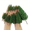 16pcs Realistic Miniature Pine Trees for Christmas - Deep Green Plastic Model Trees Mini Christmas Tree Decorations Suitable