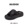 Augustine Black Slippers Summer Wear 2025 New Casual Platform Sandals Sports with Skirt Beach Shoes