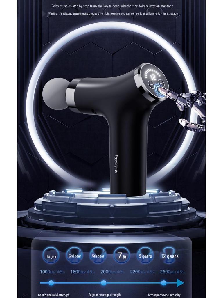 Smart Multi-functional Handheld Massager with Angled Head and Long Handle for Muscle Relaxation