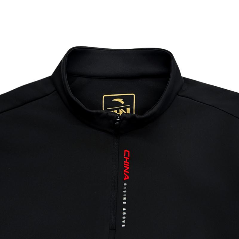 Anta Training Series Autumn Sports Elastic Business Casual Comfortable Light Warm Fleece Half High Neck Zipper Knit Sweater Men Sweater 152547406N-3