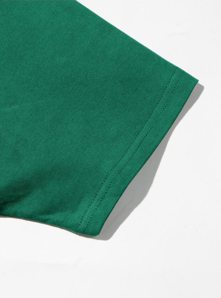 Solid Color Round Neck Pure Cotton Casual Sports Short Sleeve Top