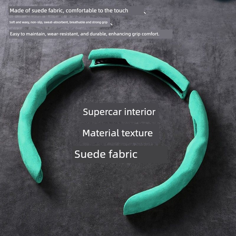 Milotic Car Steering Wheel Cover Summer Suede Ultra-Thin Card-Type Cover Universal Interior Card Cover for Girls