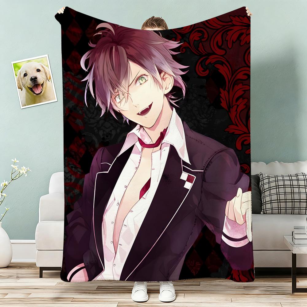 Anime D-Diabolik Lovers Movie Throw Lightweight 240g Flannel Blanket Soft Skin-friendly for Summer Cooling