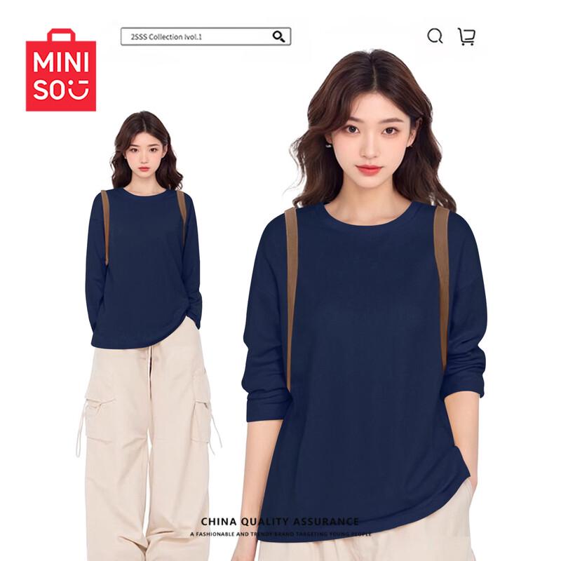 MINISO Women's Pure Cotton Long Sleeve T-Shirt