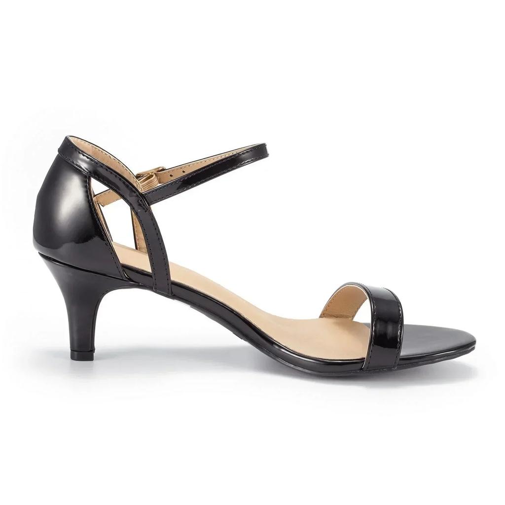 Women Patent Leather Sandals  Summer Multi Color 5cm Low High Heels Sexy Pumps Ankle Strap Sandal Ladies Party Wedding Shoes