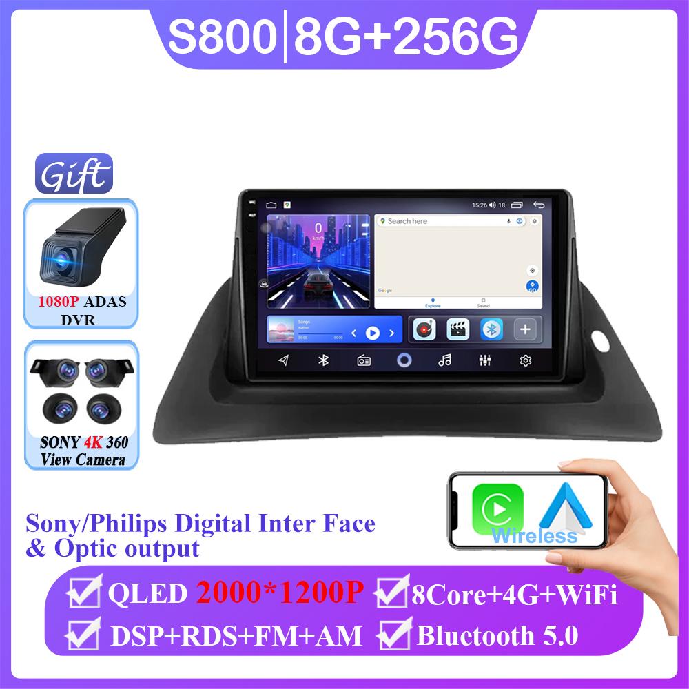 Android 14 Car Radio Stereo Head Unit For Renault Kangoo 2007-2009 Auto Carplay GPS 4G Navigation Multimedia Player No 2din DVD