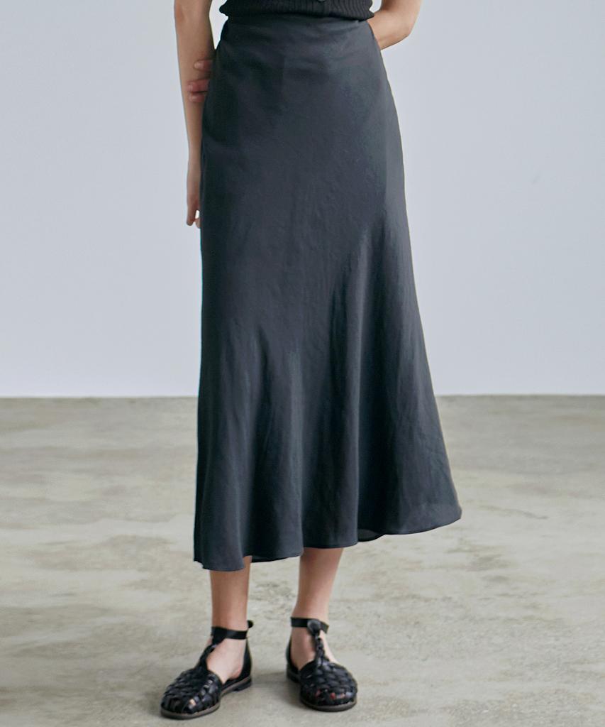 Nigaennikol Satin Long Skirt_Black
