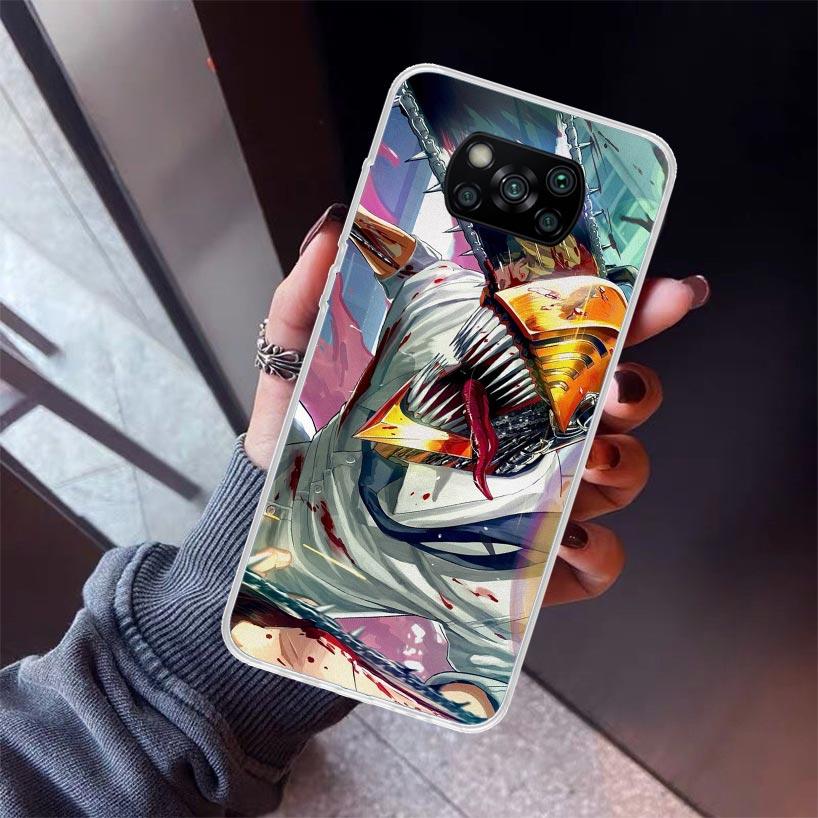 C-Chainsaw Mans Denji Phone Case For Xiaomi Poco X7 X6 X5 Pro F7 Ultra Redmi 15C 15 13 13C 12 12C 10 10A 10C 9 9A 9C 9T Shell Po