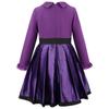 Kids Girls Teenage Vampire Purple Long Sleeves Dress Jacket Coat Set Outfit Halloween Cosplay Costume