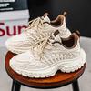 2025 spring and summer new black dad shoes mesh men and women height increase leisure sports breathable platform student jogging shoes