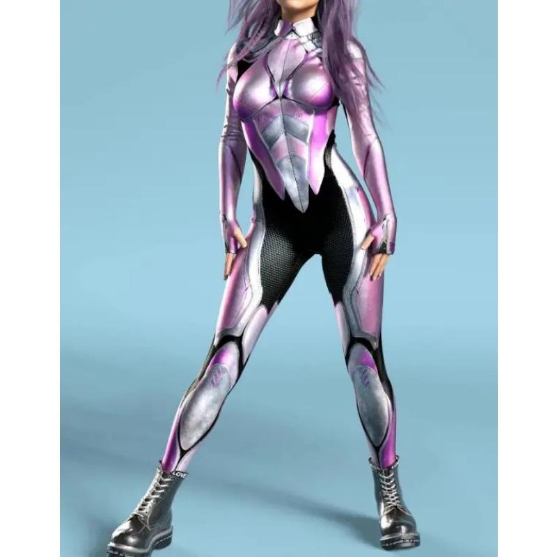 Costum Zentai sexy pentru femei, armură mecanică, salopetă, cosplay, costum robot, pentru petrecerea de Anul Nou de Crăciun, body pentru spectacole