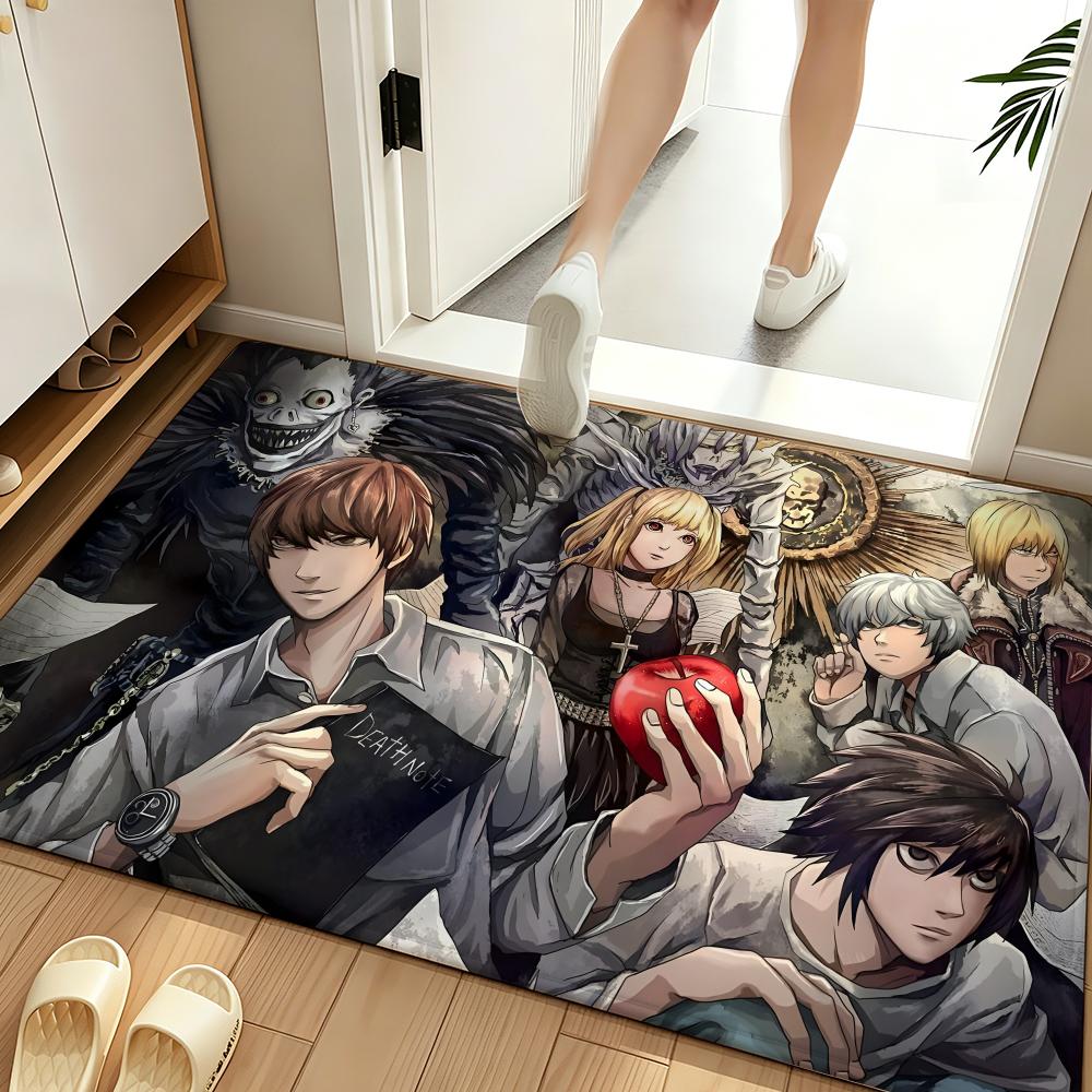 anime D-Death N-Note Floor Mat Soft Flannel Floor Mat Suitable for Entryways, Living Rooms, Bedrooms, and Bathrooms